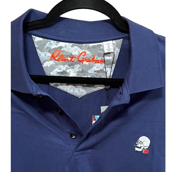 Robert Graham Stone Trail 2 Navy Polo Size Small - Picture 3 of 7